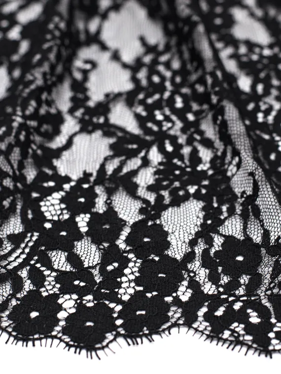 01-40 Кружево шантильи 23 см, черный 170