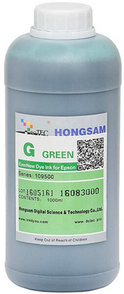 Чернила DCTec — HONGSAM водорастворимые для Epson серия: 109500 - Green (Зеленый) 1000 мл.