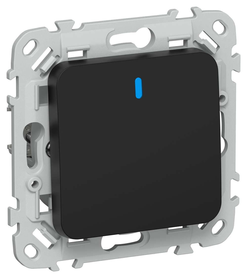 FLITE Выключатель 1-клавишный с индикацией 10А ВС11-1-1-ФлЧ черный IEK