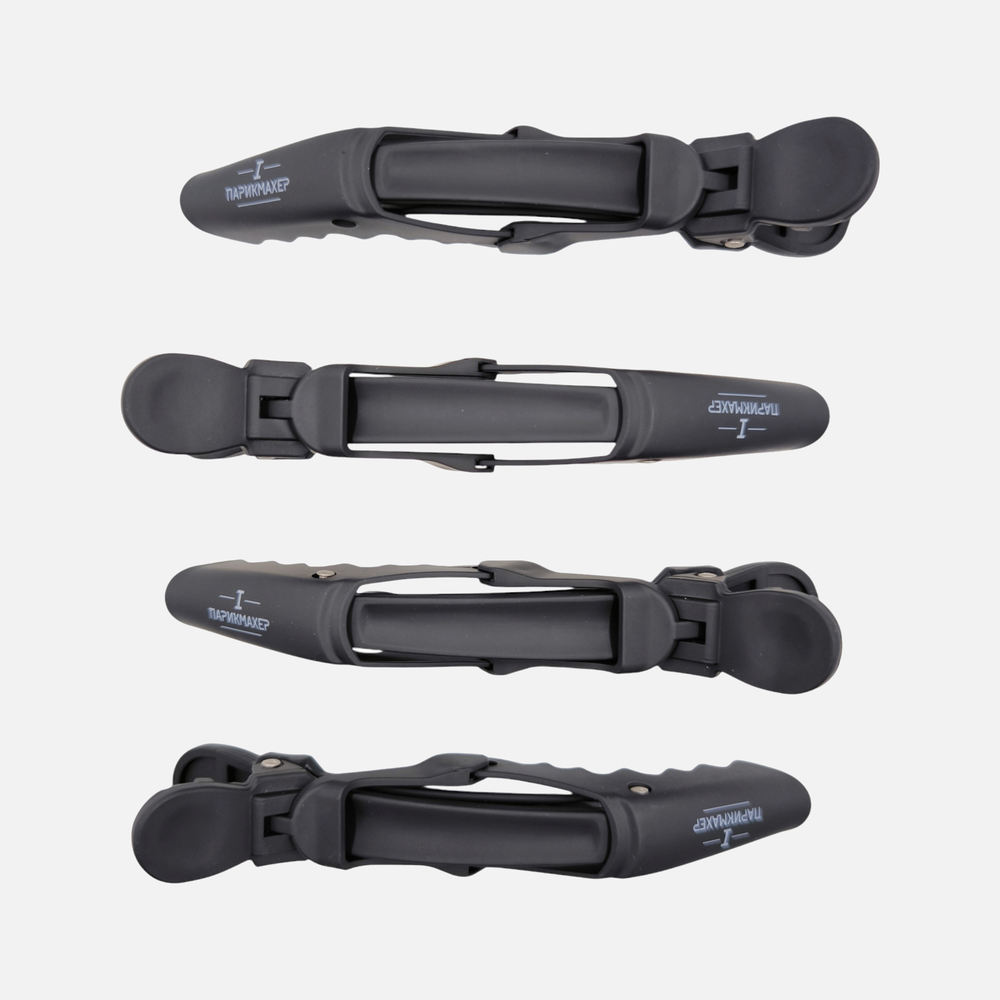 Зажимы для волос крокодил IPARIKMAHER Soft Touch 115 мм 4 шт