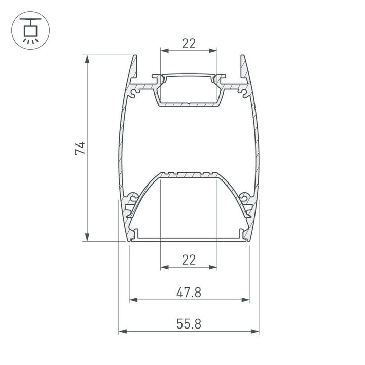 Профиль Arlight ARH-Line-4874-Dual-2000 Anod 036345