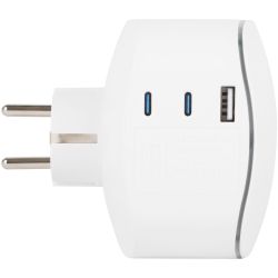 Разветвитель электрический ЭРА SP-3e-3USBAC-W на 3 розетки + 3 USB A+C с заземлением со шторками 16А белый | Тройники