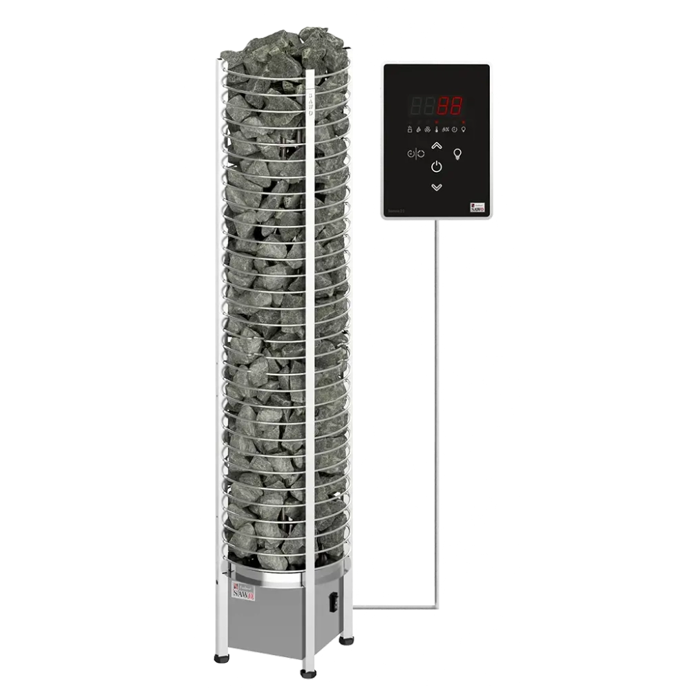 Электрическая печь SAWO TOWER TH3-35Ni2-P (3,5 кВт, нержавейка), выносной пульт (встроенный блок мощности, пульт покупается отдельно)