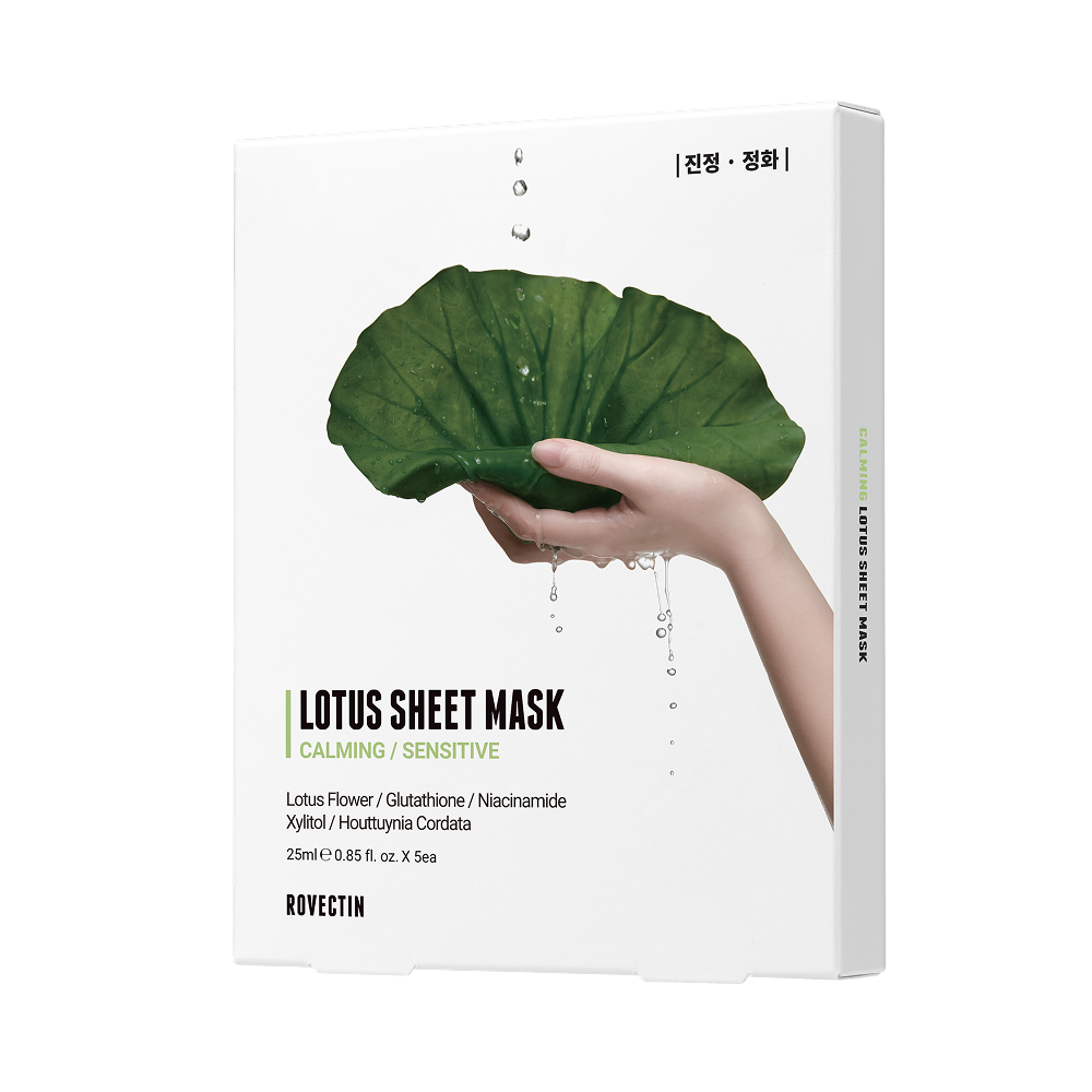 Rovectin Успокивающая тканевая маска для лица с экстрактом лотоса- Calming Lotus Sheet Mask