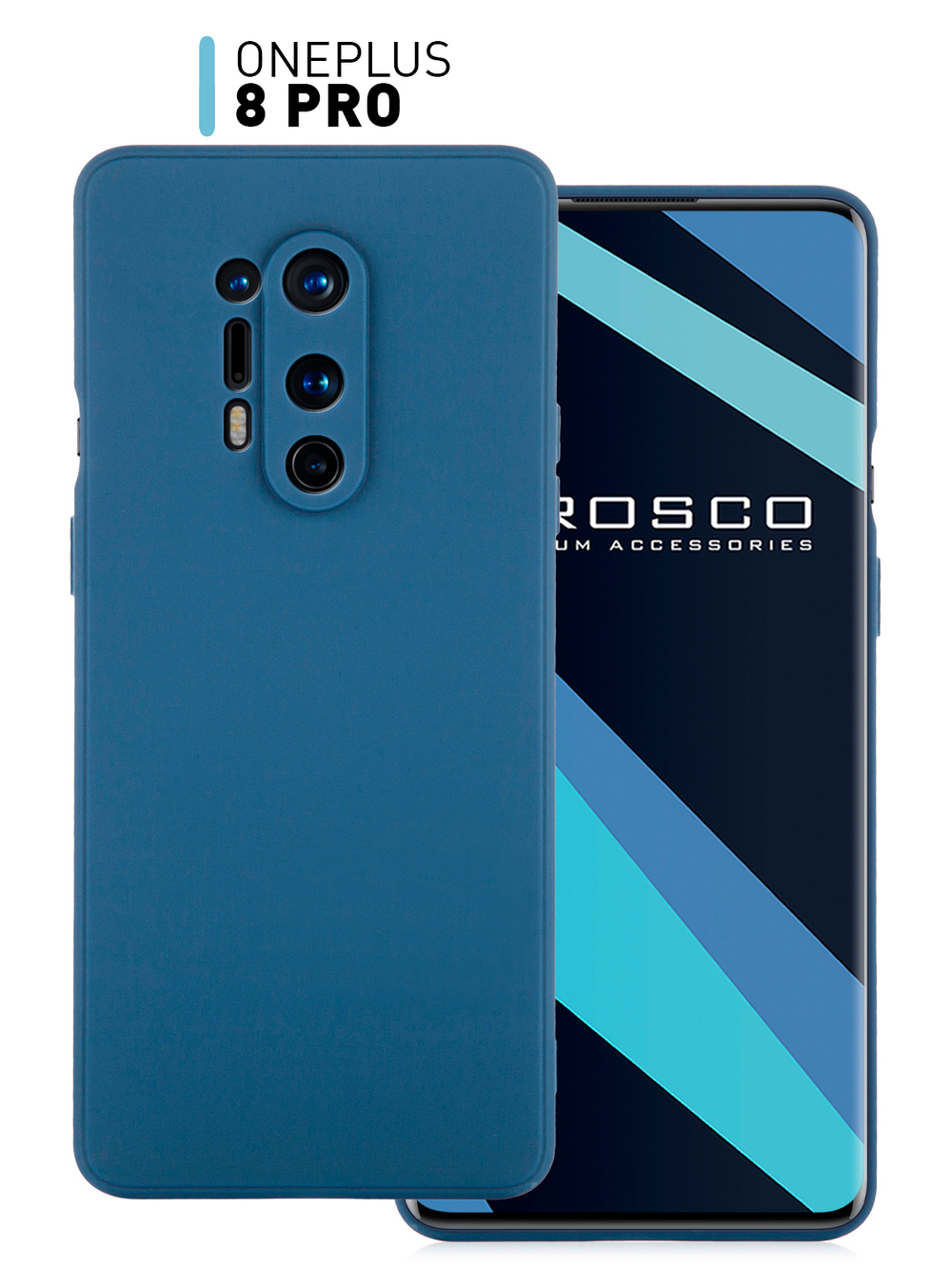 Чехол ROSCO для OnePlus 8 Pro оптом (арт. ONEPLUS-8P-COLOURFUL-BLUE)