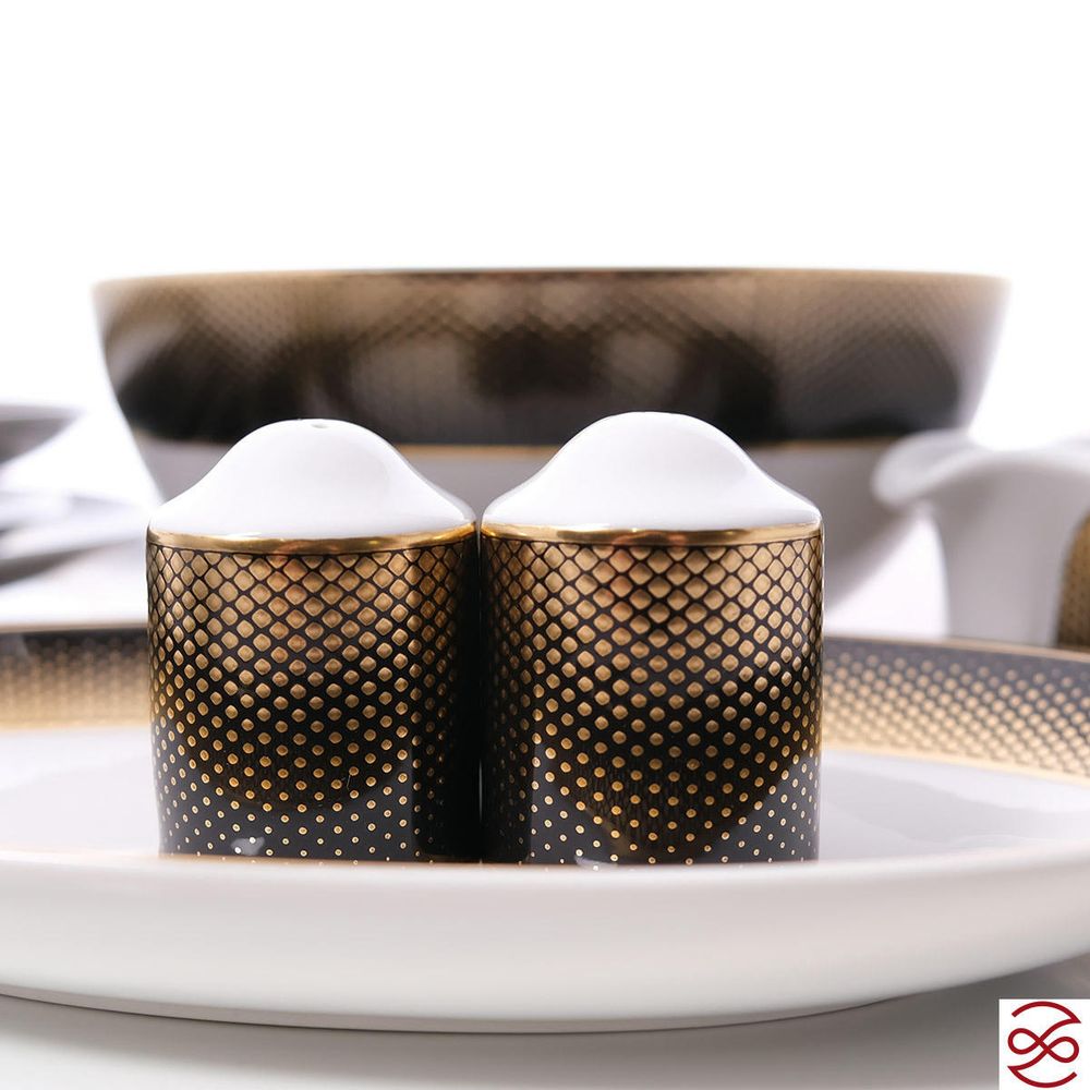 Столовый сервиз Falkenporzellan Deluxe Shape - Rio Black Gold 6 персон 25 предметов