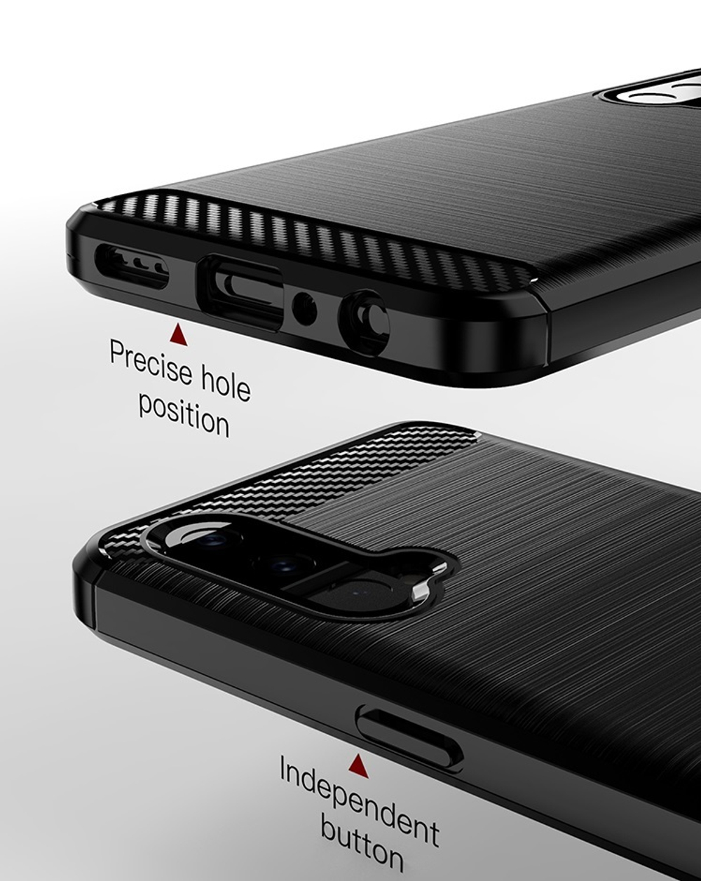 Мягкий чехол черного цвета для телефона OnePlus Nord CE 5G с 2021 года, серии Carbon от Caseport