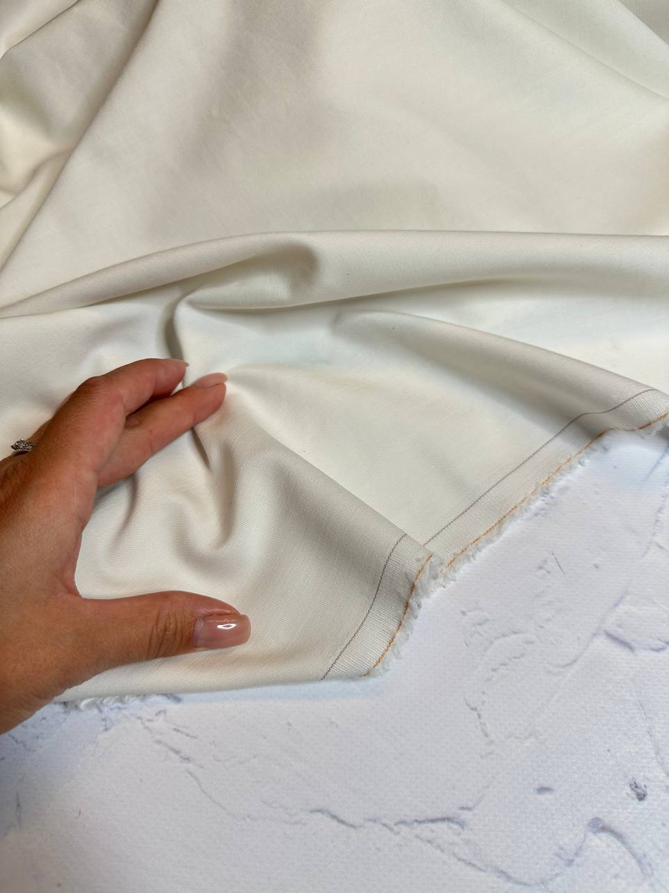 Костюмно-плательная однотонная шерсть (L.Piana, 100%шерсть, Сливочная вуаль, 148, 270 гр/м2)