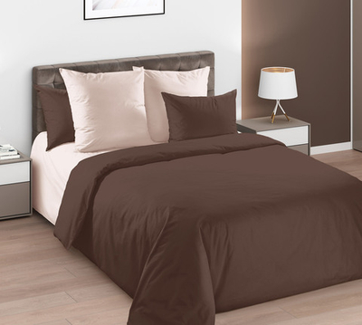 Постельное белье перкаль однотонное ЕвроМакси Шоколадный пломбир