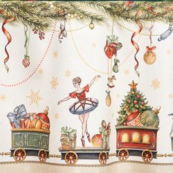 СКАТЕРТЬ КРУГЛАЯ "ЩЕЛКУНЧИК" ,220СМ БЕЖЕВЫЙ 100% ХЛОПОК , ТВИЛ