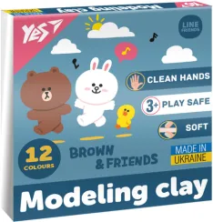 Plastilin\ Пластилин 12rəng 240qr 540670 Line Friends YES