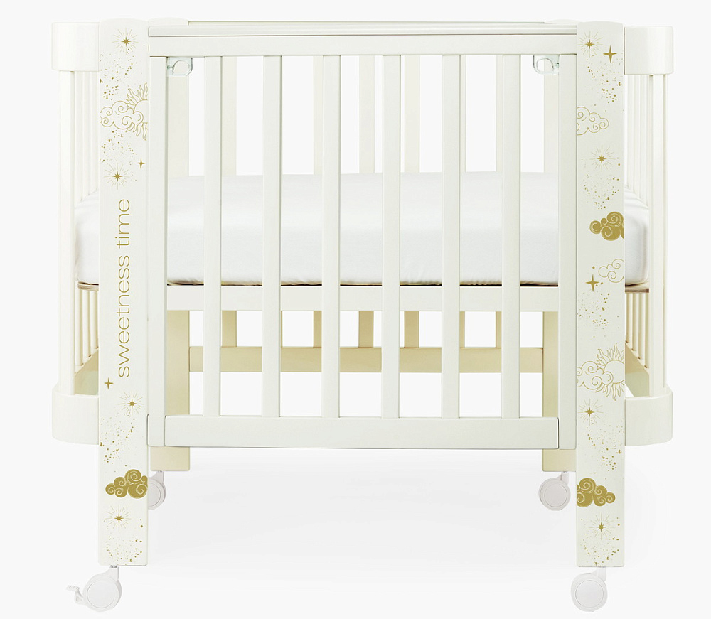 Детская кроватка-трансформер Happy baby Mommy Love в комплекте с расширением 160х70 milky