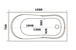 Акриловая ванна Bas (Бас) Нормана 150х75, с каркасом