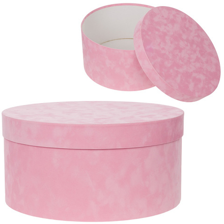 Коробка шляпная (бархат) D40xH20см (Розовый)