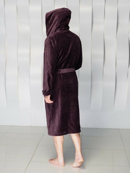 Халат мужской CODY с капюшоном Бордовый "Polens"