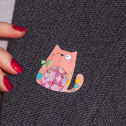 Брошь Shadore Кот бант XZ2299.7 R/S