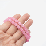 Селенит (имитация), бочонки, 8*6мм, розовый