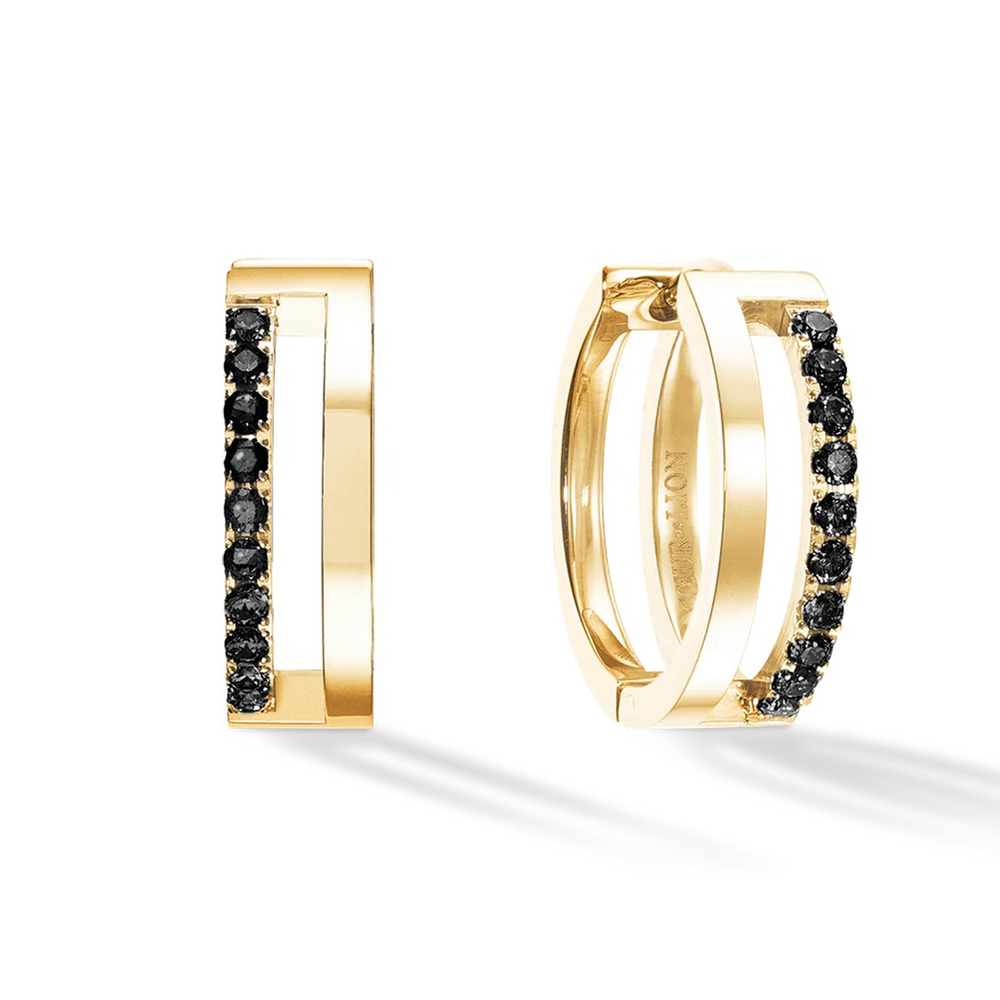 Серьги Coeur de Lion Black-Gold 0136/21-1316