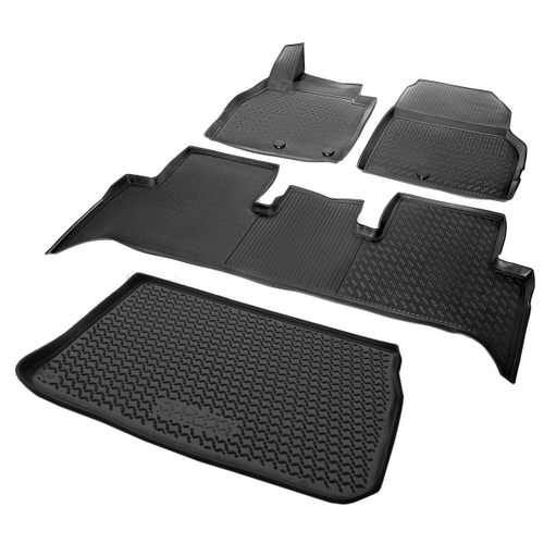 Коврики в салон и багажник автомобиля (комплект) Rival для Renault Scenic III поколение компактвэн 2009-2016, полиуретан, с крепежом, 4 части, K14708001-2