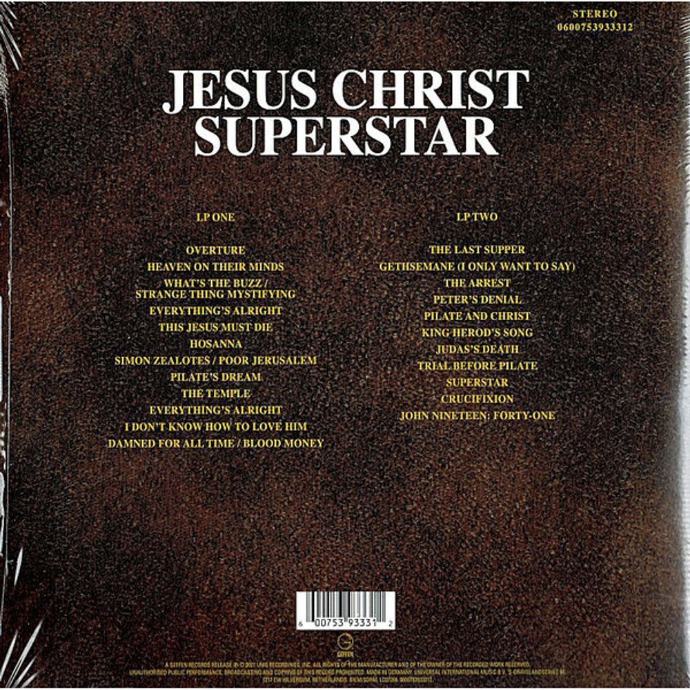 Andrew Lloyd Webber & Tim Rice / Jesus Christ Superstar (50th Anniversary Edition)(2LP)