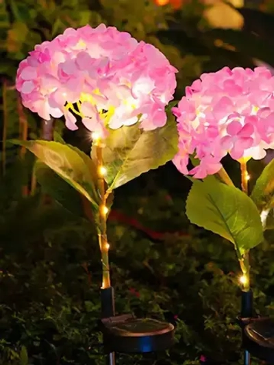 Садовый светильник гортензия розовая