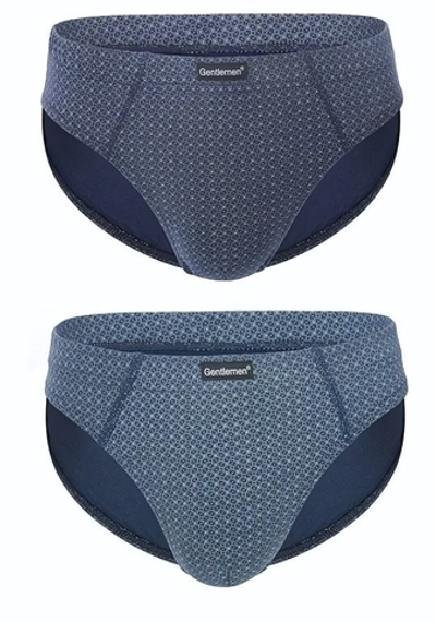 Набор из 2 мужских слипов с мелким принтом (Размер: L) (Цвет: синий)