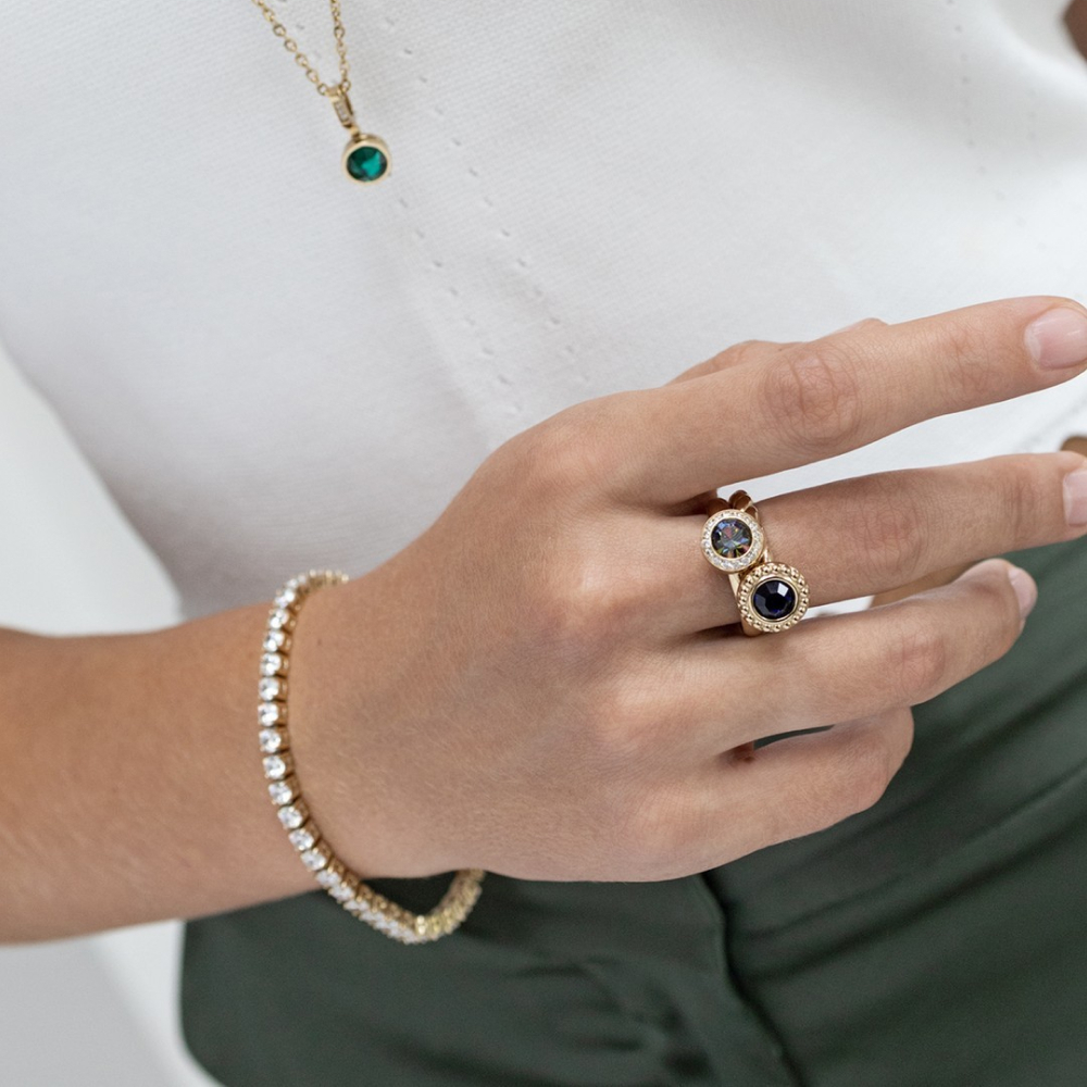 Браслет Qudo CASSIO 18 cm Cristal-Gold 102028/30-1816