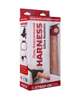 Насадка-фаллос в комплекте с трусиками Harness - 21,6 см. (Цвет: телесный)