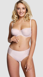 Классические трусики-слипы с кружевом по бокам (Размер: 50) (Цвет: черный с бежевым)