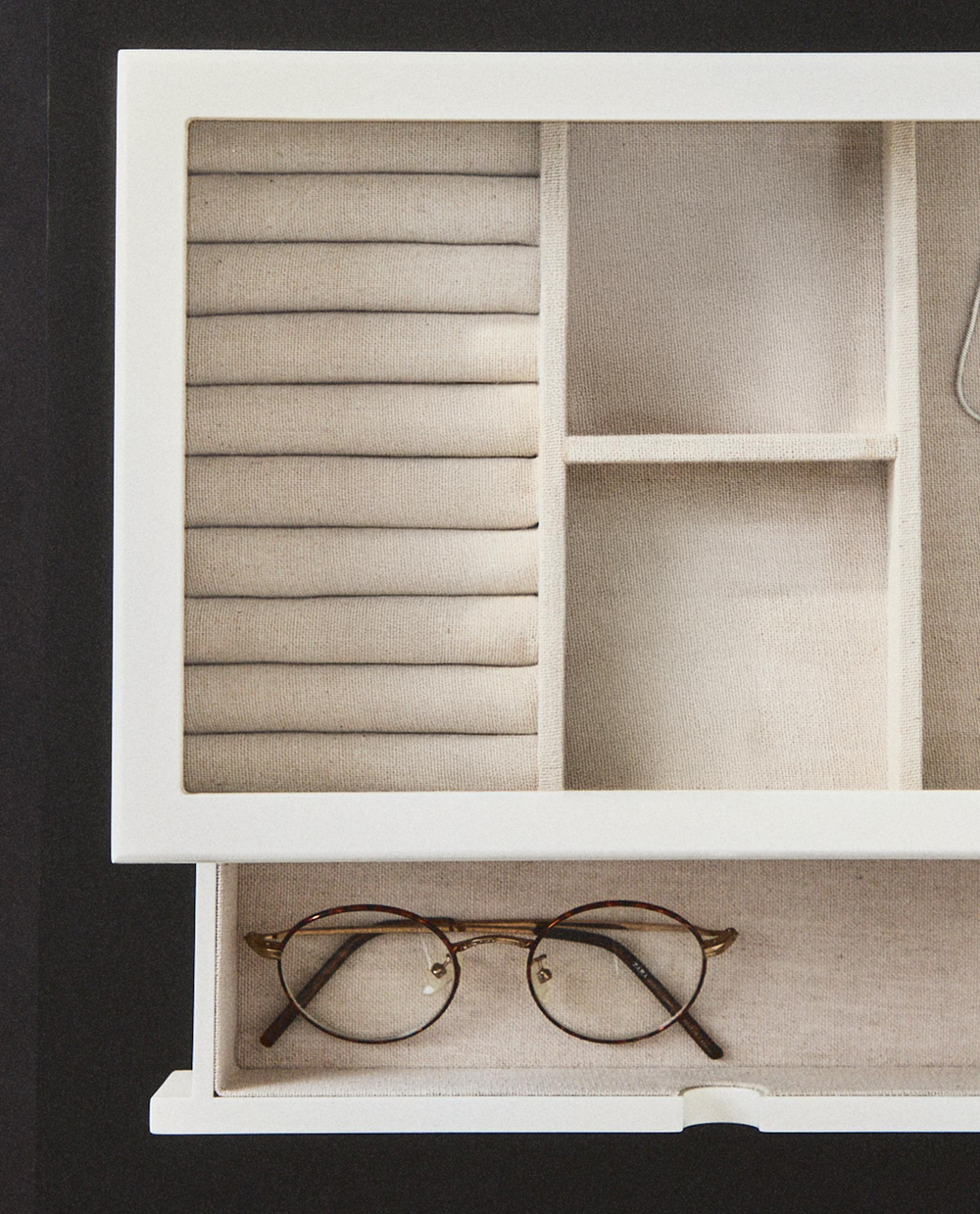Zara Home Шкатулка изо льна, цвет белый, 30 см