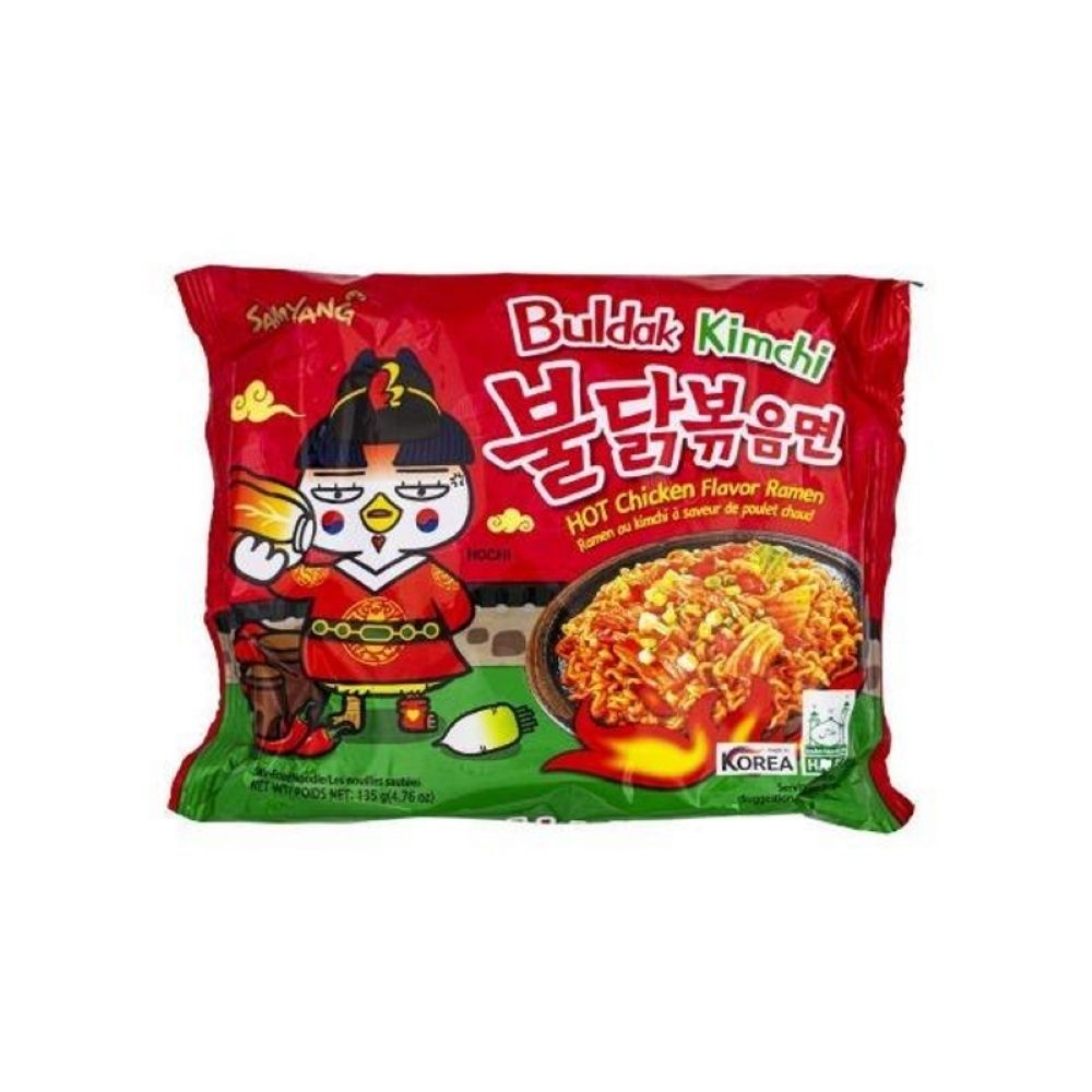 Лапша Острая курица, Кимчи, Бульдак Samyang 135 г x 5 шт