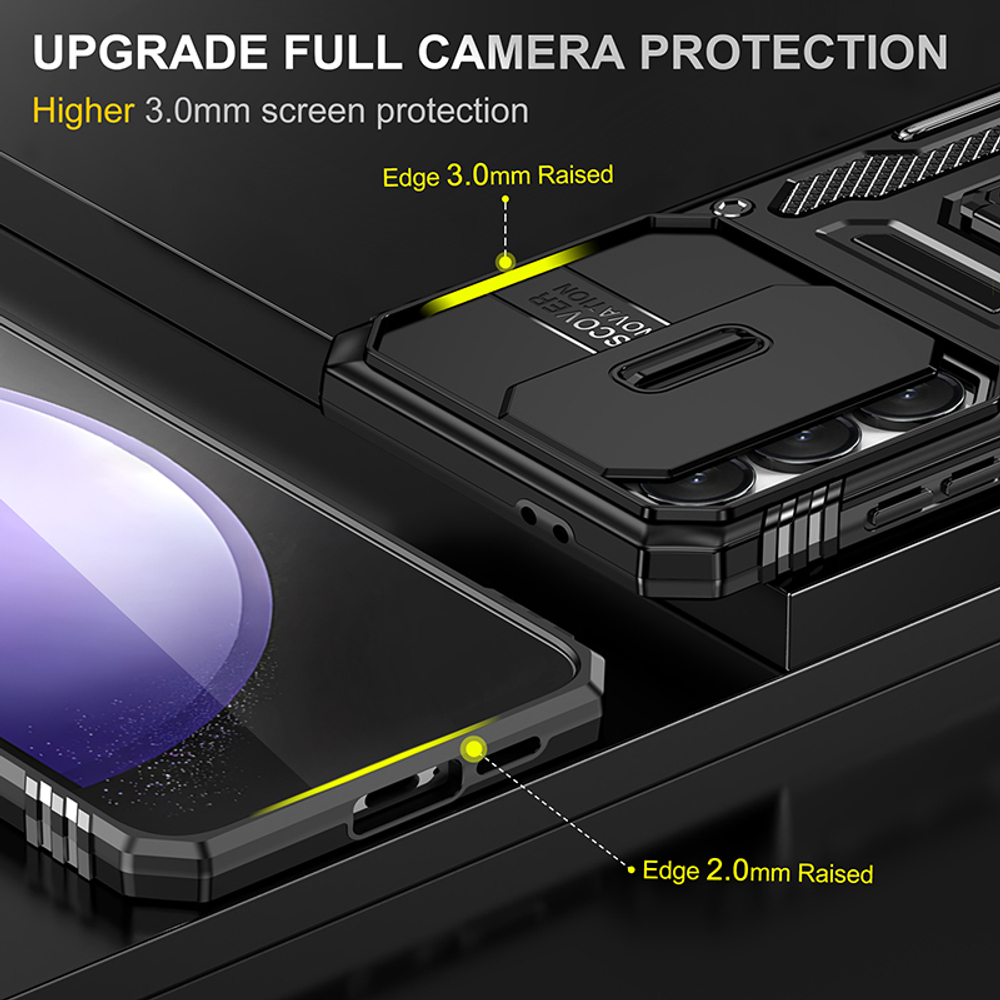 Чехол Safe Case с кольцом и защитой камеры для Samsung Galaxy S25 FE