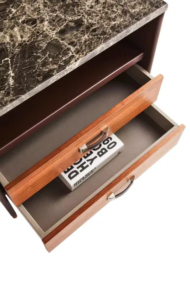 Прикроватная тумбочка Adriana, мрамор, дерево