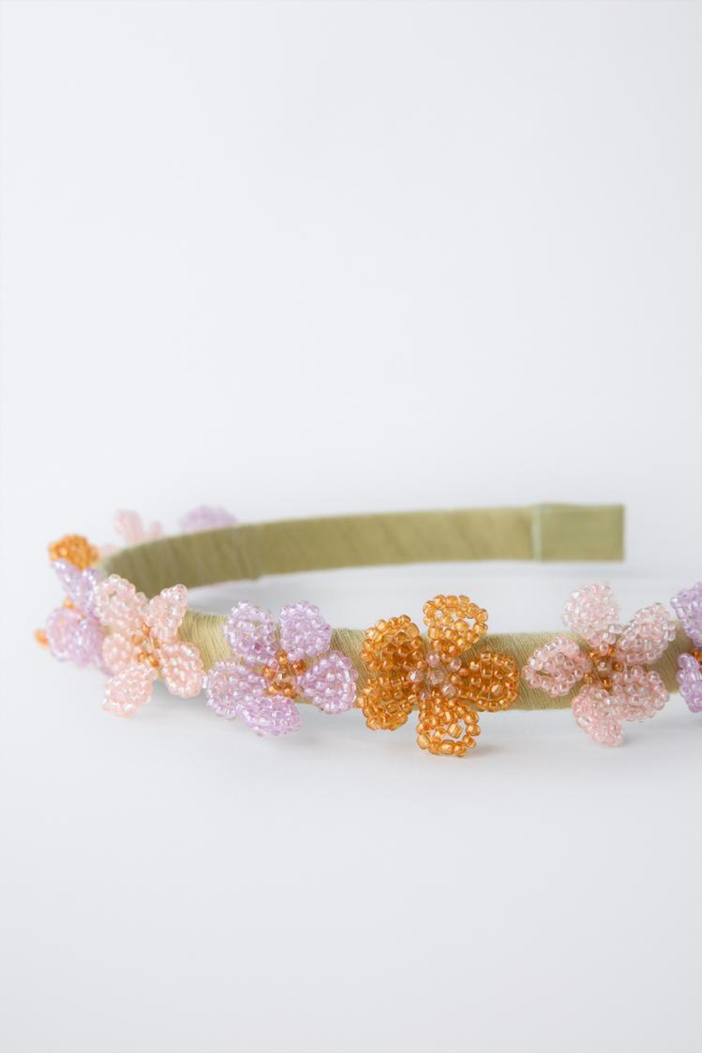 ZARA ОБОДОК С БИСЕРОМ, ЗЕЛЕНЫЙ