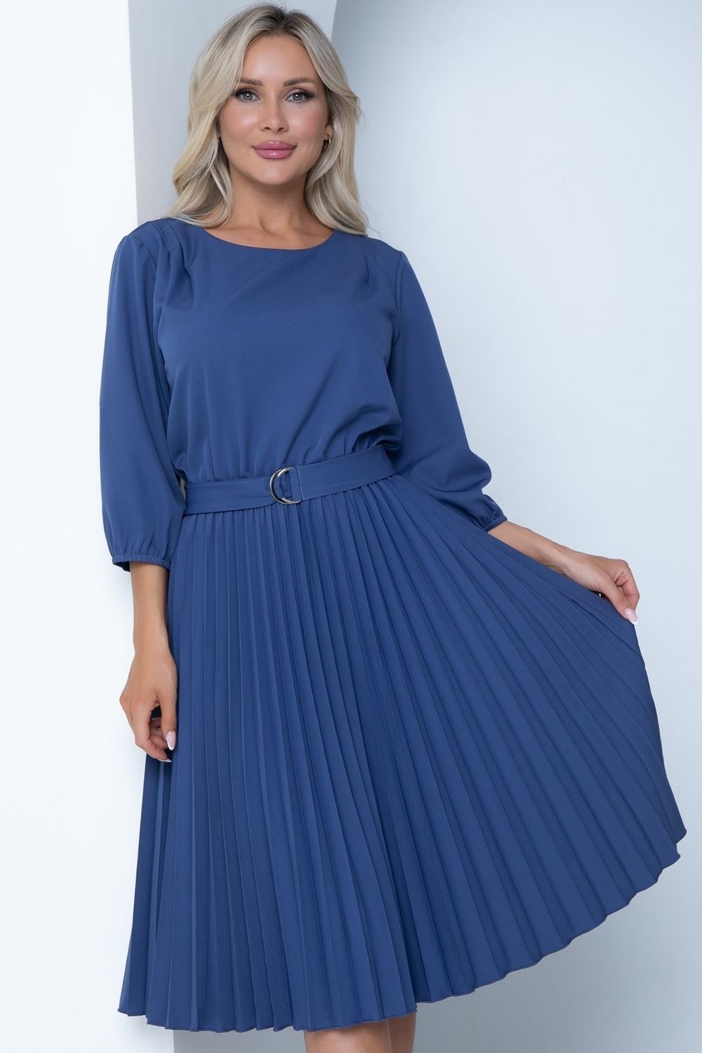 Платье Идеальный силуэт (гофре, джинс) Diolche (Акция)