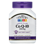21st Century, жидкий коэнзим Q10, 200 мг, 90 капсул