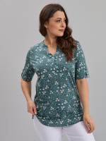Блузка БЛ-122/зеленый-колокольчики