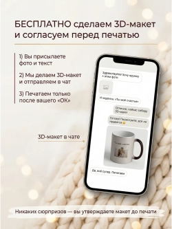 Кружка-хамелеон с Вашим фото, надписью или принтом на заказ