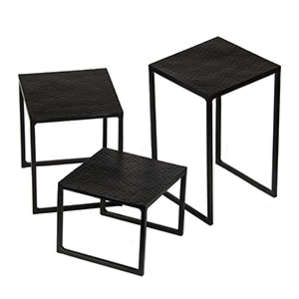 Подставка фуршетная стойка набор 3 шт П квадрат (12*12*10 см /12*12*15 см /12*12*20 см) черная P.L.