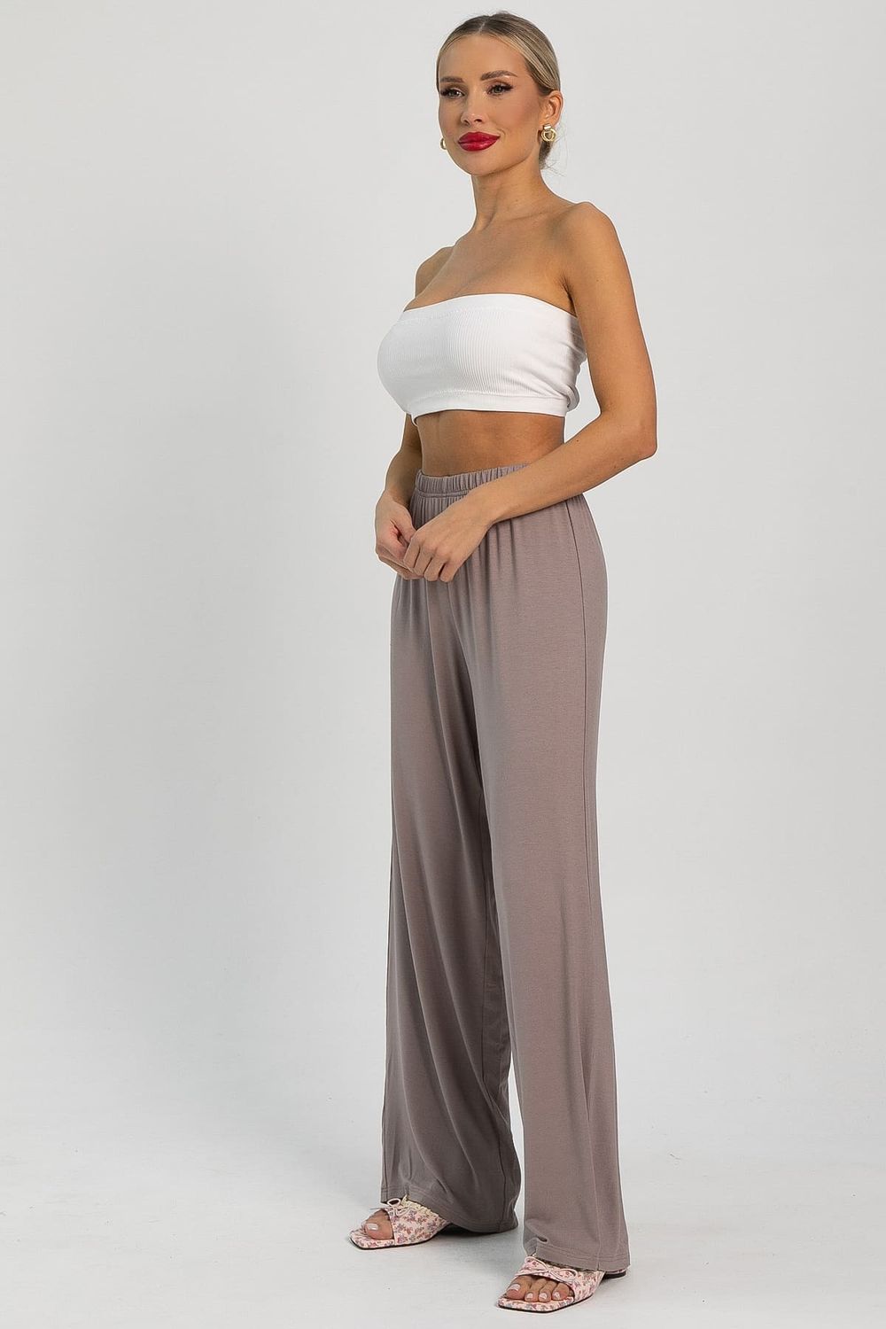 Брюки-палаццо для дома Шелк вискозы (латте) Б14499-52М LT Collection