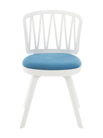 Стул пластиковый LA ALTA VIOLA белый с синей подушкой