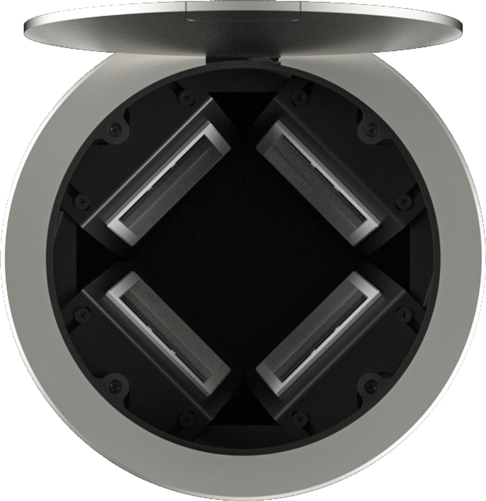 Лючок в пол 12 мод. (4 мод. 45х45 мм. + 4 мод. 22.5х45 мм.) круглый,  верт. установка,  металл