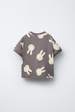 ZARA ФУТБОЛКА С ПРИНТОМ MIFFY ©, АНТРАЦИТОВО-СЕРЫЙ