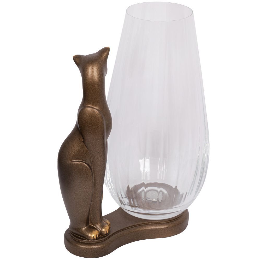 Ваза для цветов Кошка Шелби Бронза
