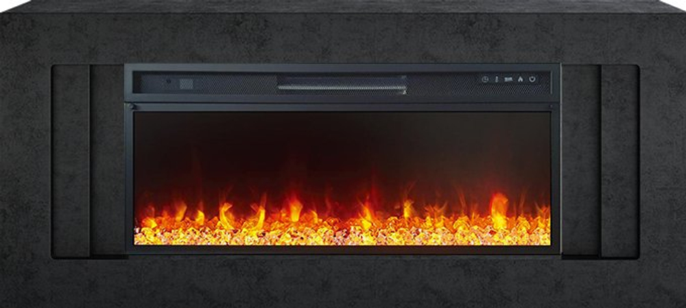 Каминокомплект Line 42 Dark Grey (Разборный) - Темный серый с очагом Vision 42 LED