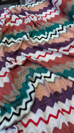 Трикотаж вискоза с люрексом Missoni в разноцветный зигзаг