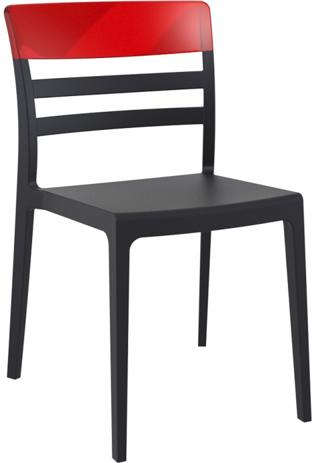 Стул пластиковый Siesta Contract Mone, черный, красный
