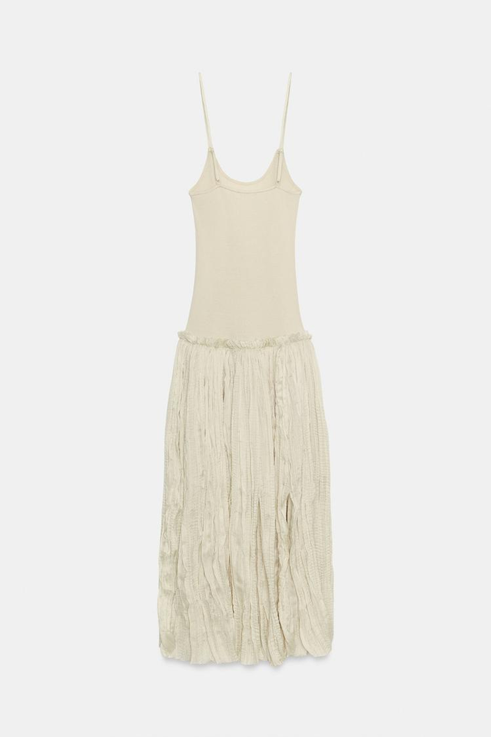 ZARA КОМБИНИРОВАННОЕ ПЛАТЬЕ МИДИ, ТЕЛЕСНО-РОЗОВЫЙ