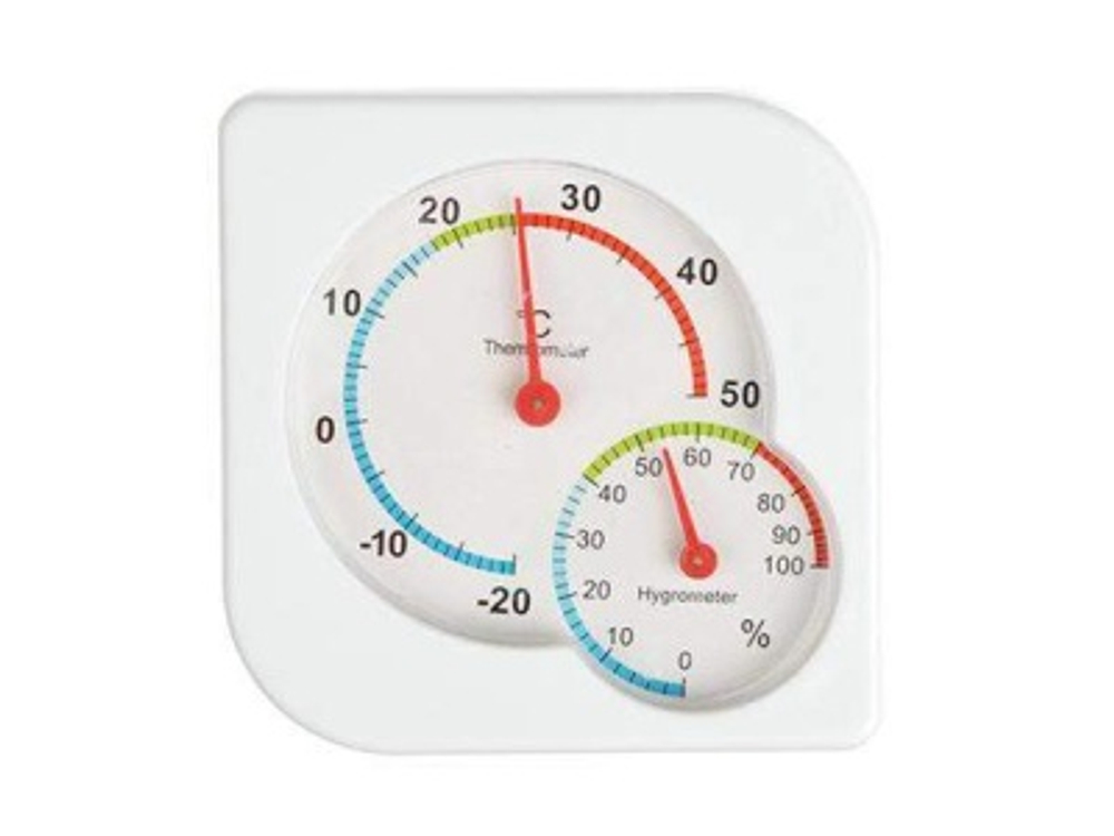 Термометр мини, измерение влажности воздуха, квадратный, 7,5х7,5см пластик INBLOOM