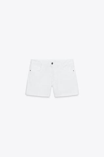 ZARA ШОРТЫ Z1975 MOM FIT СО СРЕДНЕЙ ПОСАДКОЙ, БЕЛЫЙ
